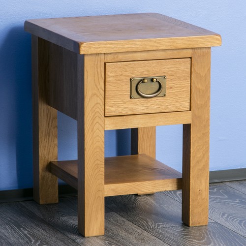 Rustic oak side table solid - rustic,