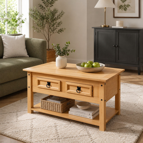 Coffee table solid - pine, living