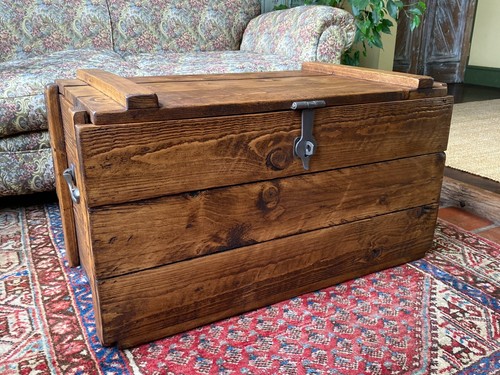 Rustic wooden trunk chest - rustic,