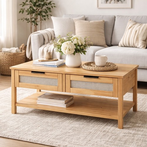 Oak coffee table solid - table, wood